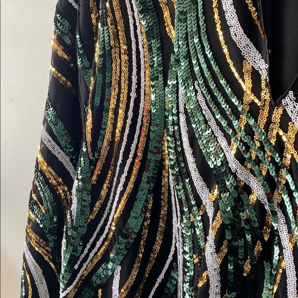 - Marciano sequin shift dress holiday New year long sleeves swifty - Picture 5 of 7